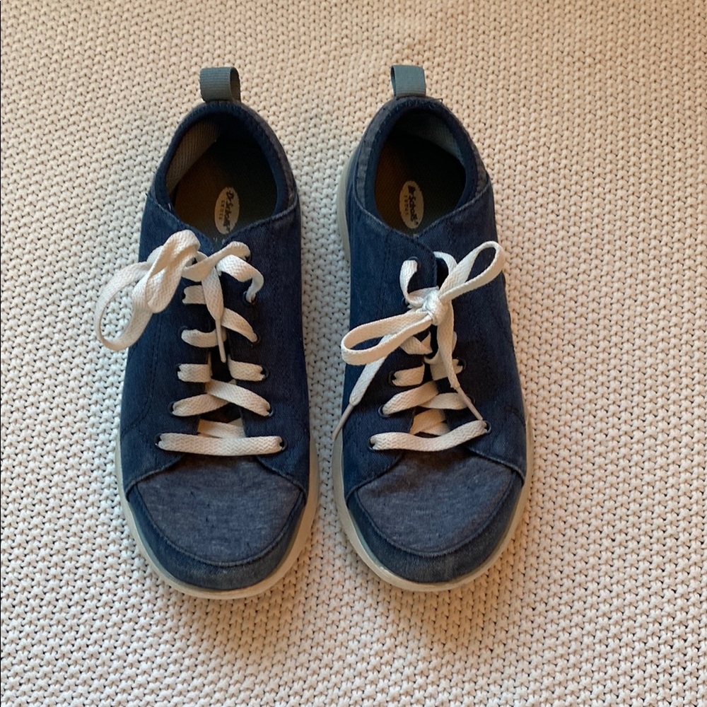 Dr. Scholl's Blue and White Casual Sneakers with Textured Fabric